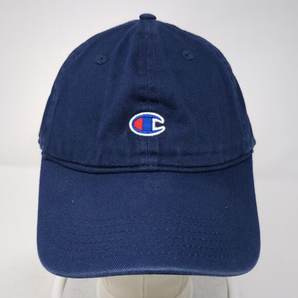Champion C Logo Slideback Hat Blue One Size Embroidered Vent Holes - Picture 2 of 9